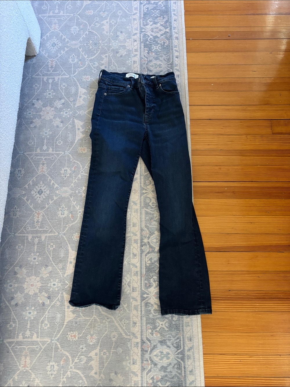 Frame Denim Straight Leg Jeans in Dark Blue Wash